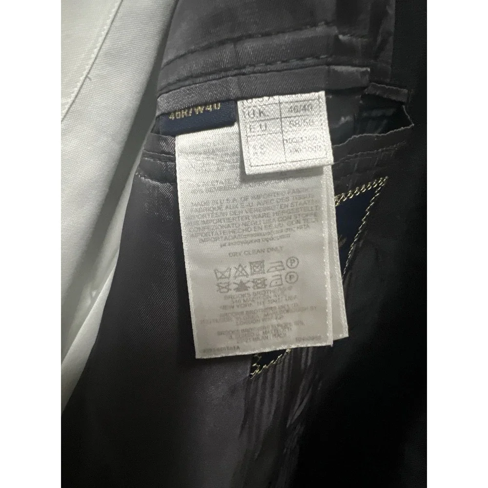 Brooks Brothers 1818 Regent Blazer Vitale Barberis Cashmere Windowpane 46R Blue